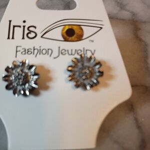 Iris Silver Floral Earrings
